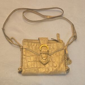 Elegant Gold Croc-Embossed Women's Brahmin Bag